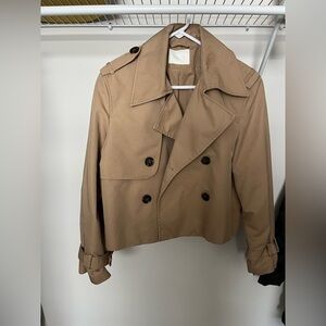 Trendy cropped trench coat